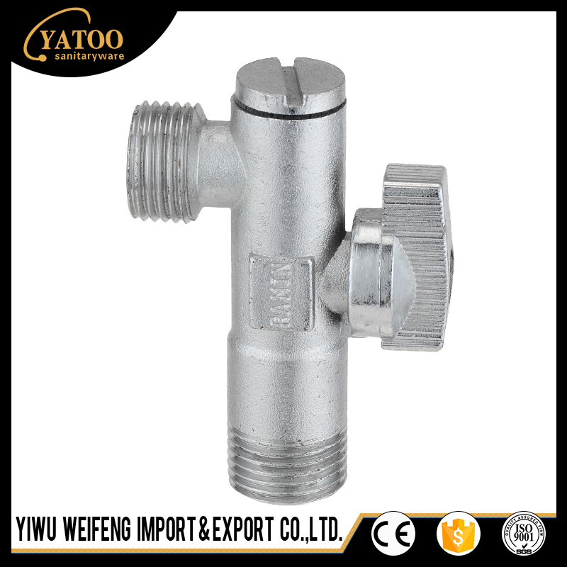 Large round triangle valve cold and hot water switch full copper zinc alloy angle valve stop valve