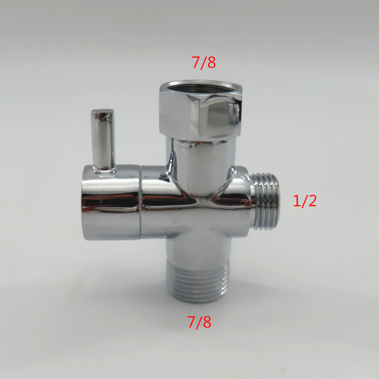 Brass Bidet T Adapter  Valve 3 Way 7 8 or 15 16 and 1 2 Metal t valve for bidet tee connector water diverter valve