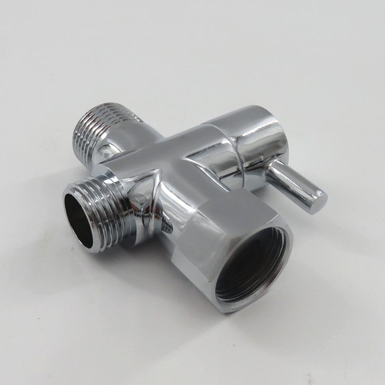Brass Bidet T Adapter  Valve 3 Way 7 8 or 15 16 and 1 2 Metal t valve for bidet tee connector water diverter valve