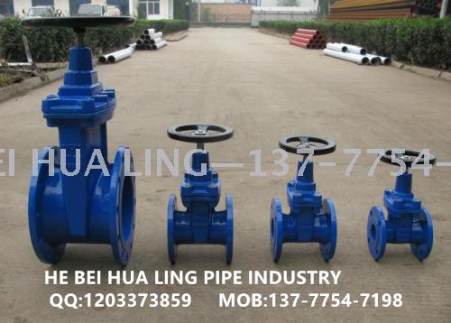 Manufacturers direct flange gate valve ductile iron soft seal gate valve flange dark stem gate valve