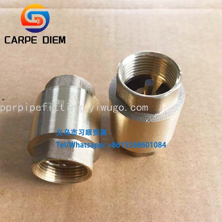 Vertical Type Check Valve 6-Minute 1-Inch Brass Bottom Valve Copper Core Check Valve Export Factory Outlet