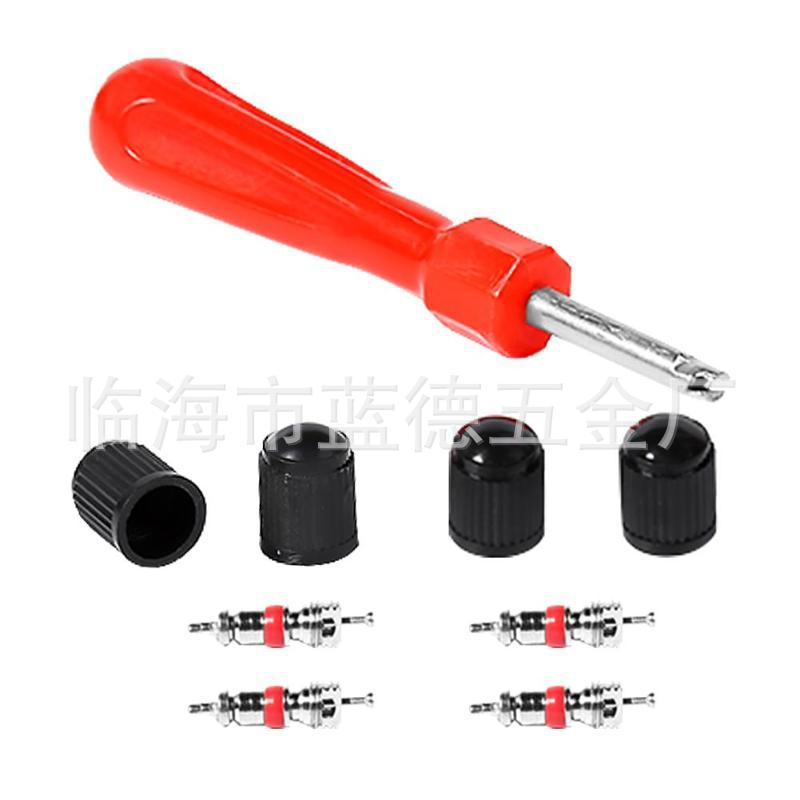 Car Tire Repair 9-Piece Valve Core Wrench Valve Cap Copper Valve Core