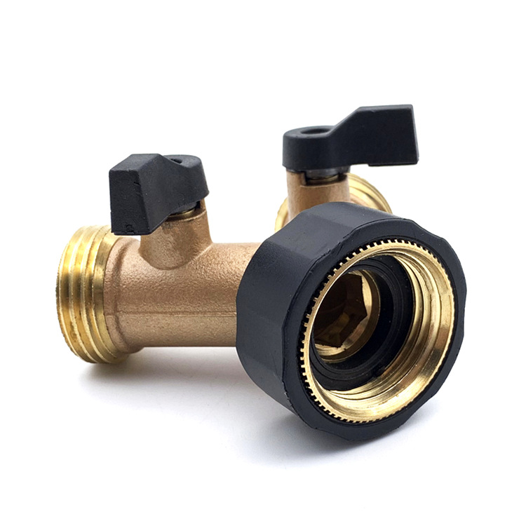 American Garden Two-Way Ball Valve Garden Brass Ball Valve Y Valve Shunt Hose Used in Garden Three-Way Connector