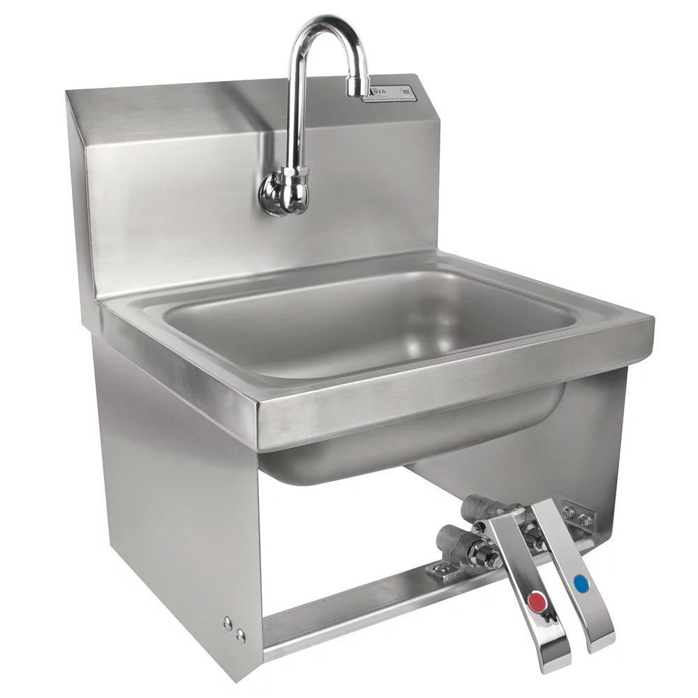 Copper Knee Top Valve Single and Double Temperature Knee Top Valve Commercial Kitchen Hotel Restaurant Canteen Faucet Foot Valve