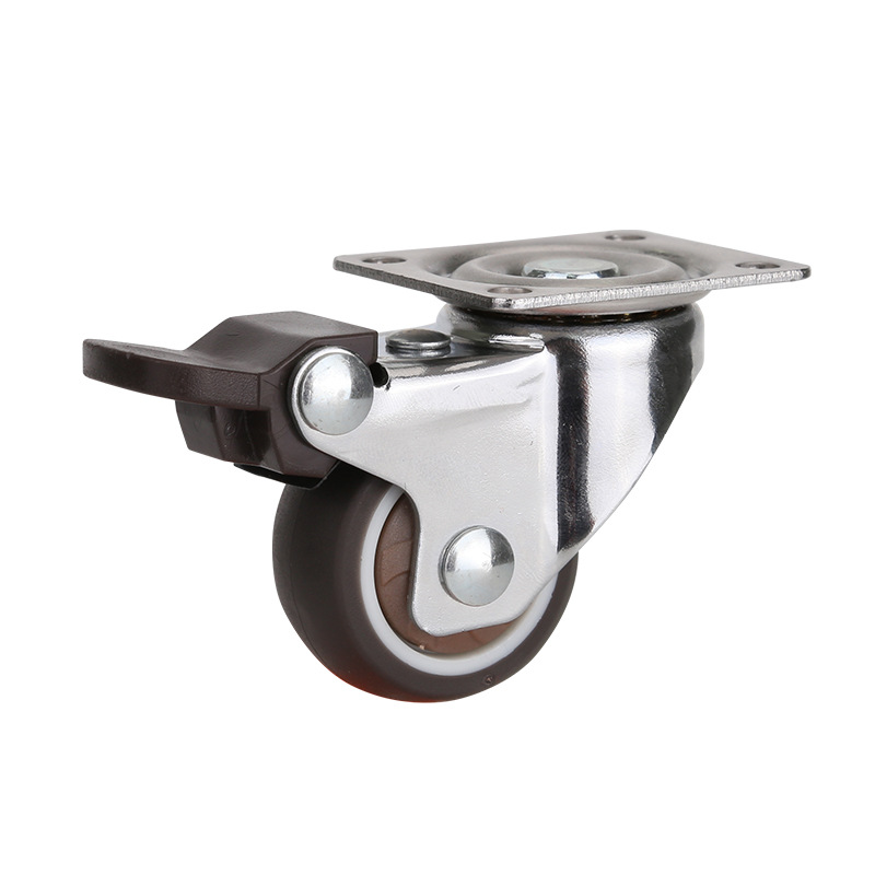 Customized Whole Light Plated TPR Caster Universal Wheel Brake Wheel 1Inch 15Inch 125Inch 2Inch Furniture Wheels