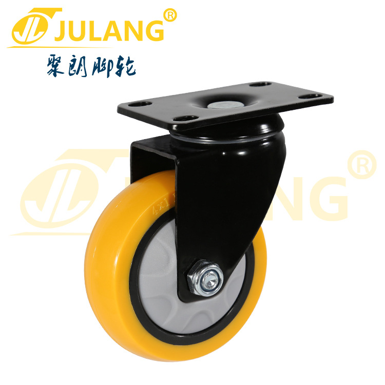 3-Inch 4-Inch 5-Inch Medium Anti-Winding Universal Wheel Polyurethane Directional Wheel Pu Mute Industrial Barrow Caster