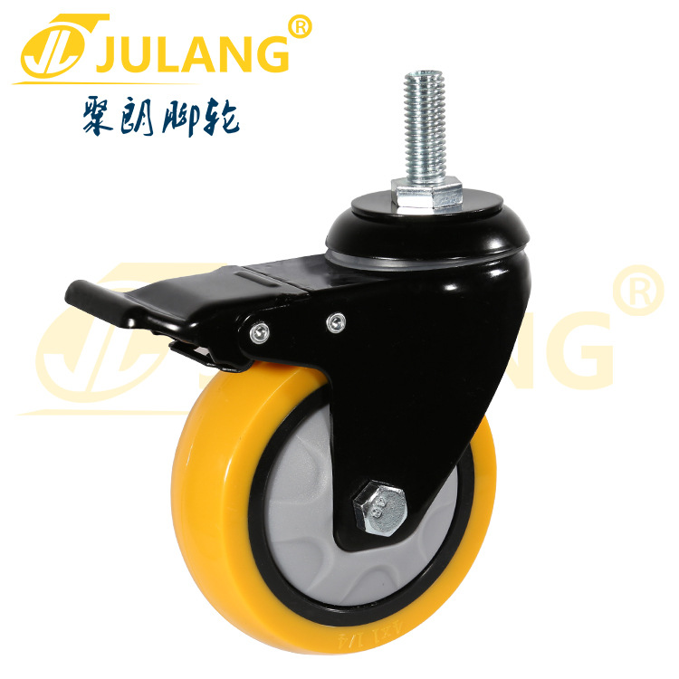 3-Inch 4-Inch 5-Inch Medium Anti-Winding Universal Wheel Polyurethane Directional Wheel Pu Mute Industrial Barrow Caster