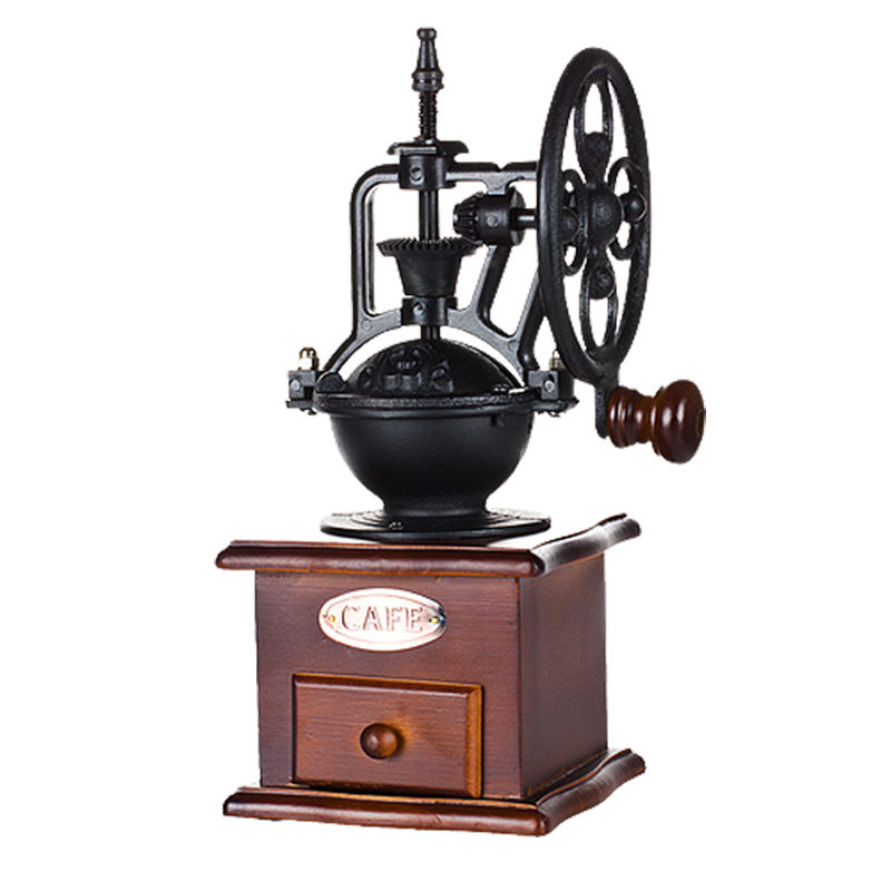 Manual Grinding Machine Coffee Bean Grinder Household Flour Mill Small Coffee Machine Manual Retro Bull Wheel