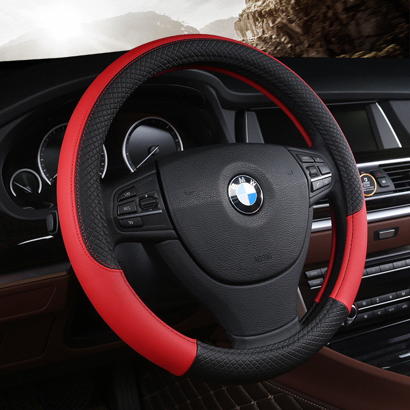 Whole New Four Seasons Universal Car Steering Wheel Cover NonSlip Breathable Car Special Leather Handle Cover