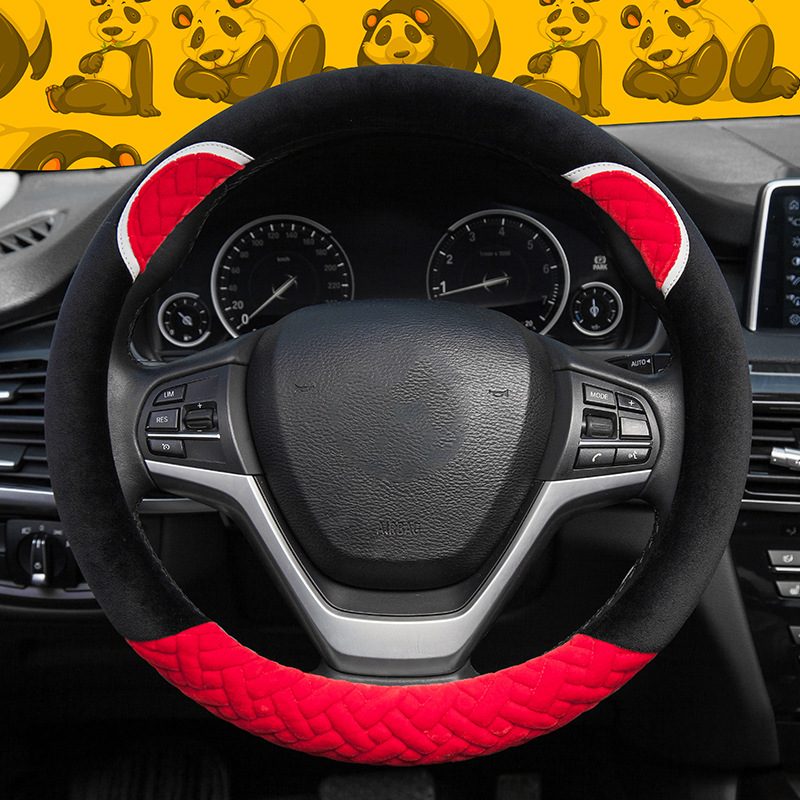 New Cartoon Car Steering Wheel Cover Winter Short Plush Steering Wheel Cover Factory Direct Sales Cute Rabbit Female 288