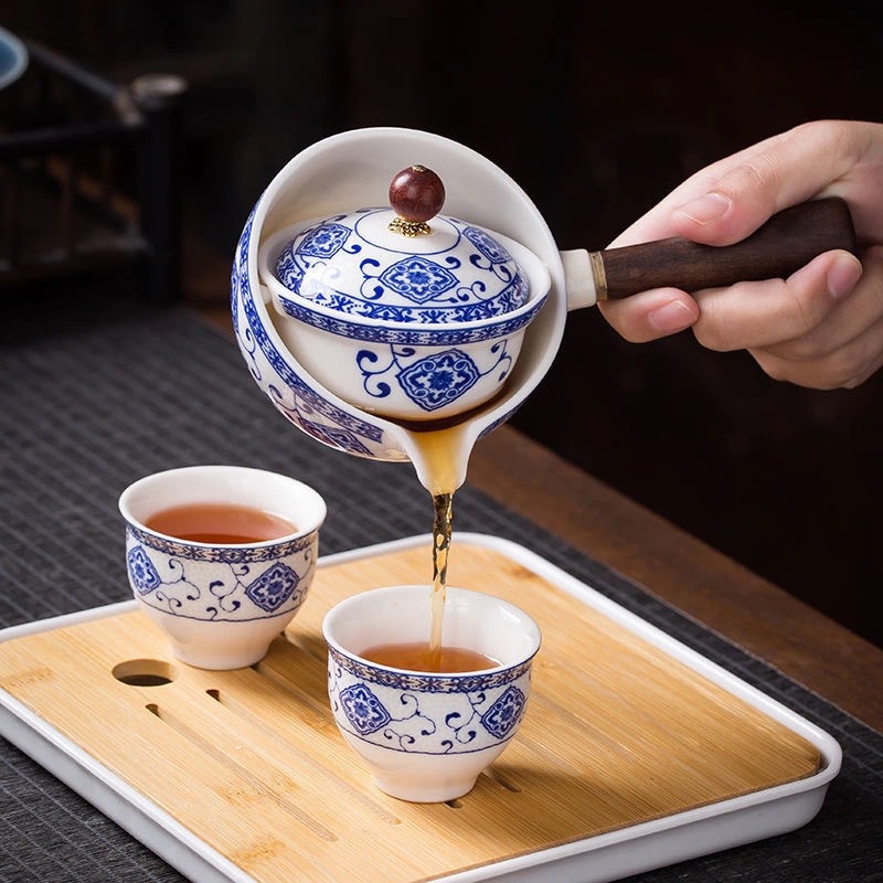 Teapot Ceramic Single Pot Chinese Household Filter Tea Maker Black Porcelain Kung Fu Tea Set Creative Side Handle Pot