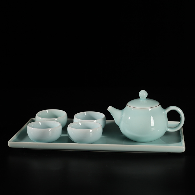Pro-Rhyme Celadon Half-Handmade Tea Ceramic Teapot Filter Household Tea Set Free Shipping Kung Fu Teapot Single Teapot