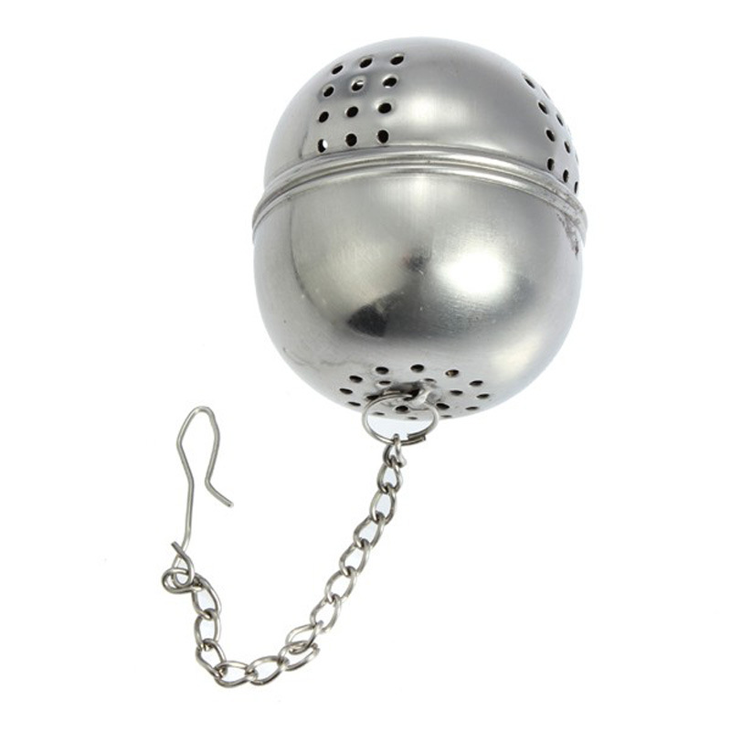Stainless Steel Handle Lovely Creative Tea Ball Strainer, Oil Filter Seasoning Steel Ball Tea Machine Tea Filter Tray