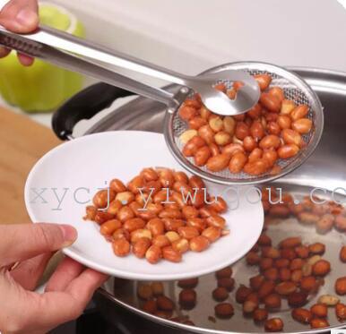 Stainless steel kitchen strainer filter the fried food oil bailing ladle Lek oil filter of fried chicken food clip