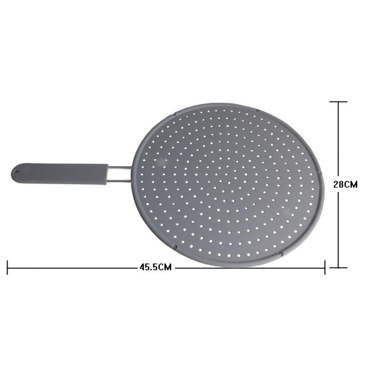 Large Silicone Oil Filter Mesh New Kitchen Oil Strainer round Stainless Steel Wire Oil Mesh Splash-Proof Oil Shield
