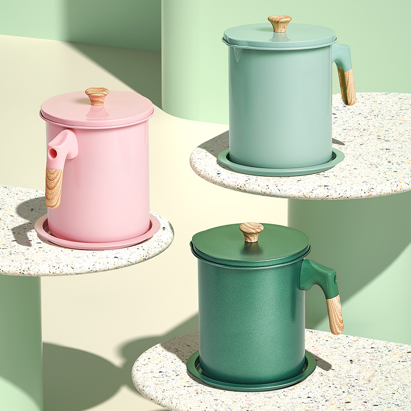 Oil Draining Pot Japanese-Style Oil-Proof Pot Oil Filter Pot Kitchen Oil Storage Supplies Household Filter Oil Dispenser