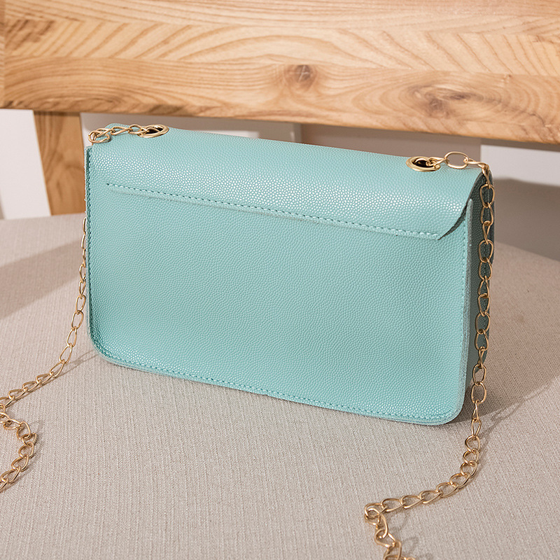 Japan and South Korea New Women&#039;s Bags Contrast Color Casual Small Square Bag Shoulder Messenger Bag Love Lock Mobile Phone Bag Chain Small Bag