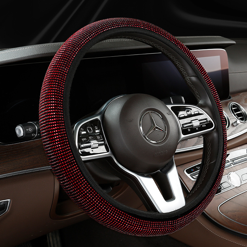 New Car Steering Wheel Cover with Diamond Summer No Inner Ring Full Diamond Hot Drilling Interior Cross-Border Amazon Car Steering Wheel Cover