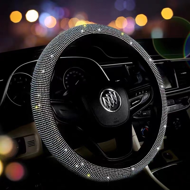 New Car Steering Wheel Cover with Diamond Summer No Inner Ring Full Diamond Hot Drilling Interior Cross-Border Amazon Car Steering Wheel Cover