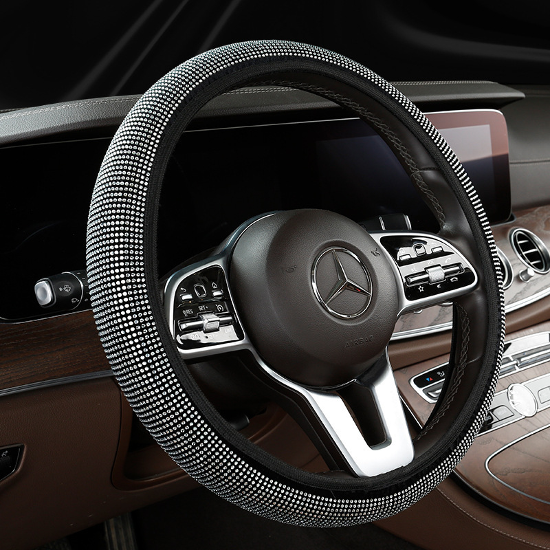 New Car Steering Wheel Cover with Diamond Summer No Inner Ring Full Diamond Hot Drilling Interior Cross-Border Amazon Car Steering Wheel Cover