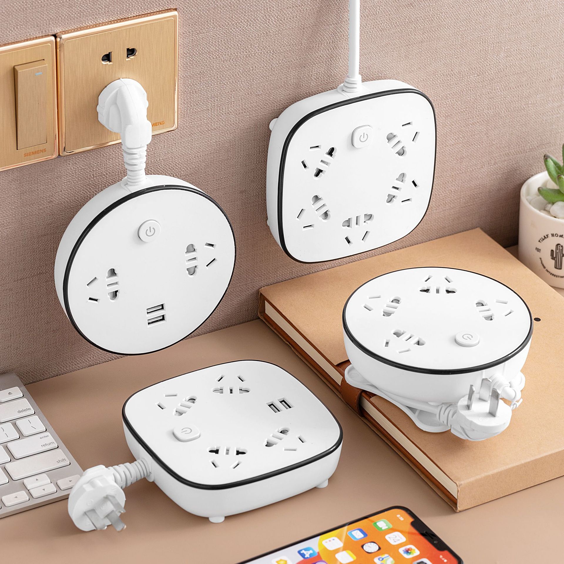 Multifunctional Switch Socket USB Power Strip with Long Cable Intelligent Extension Sockets Power Strip Power Supply Power Strip Household Conversion Hole