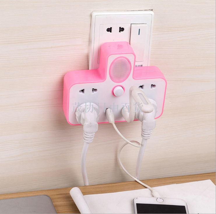Creative intelligent socket with switch plug usb household plug with small night light multi-functional plug