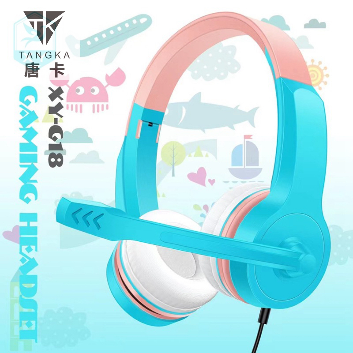 XY-G18 E-Sports Games Headphone Head-Mounted Wired with Mic Ps5/PS4/Switch/Xbox/PC Mobile Phone