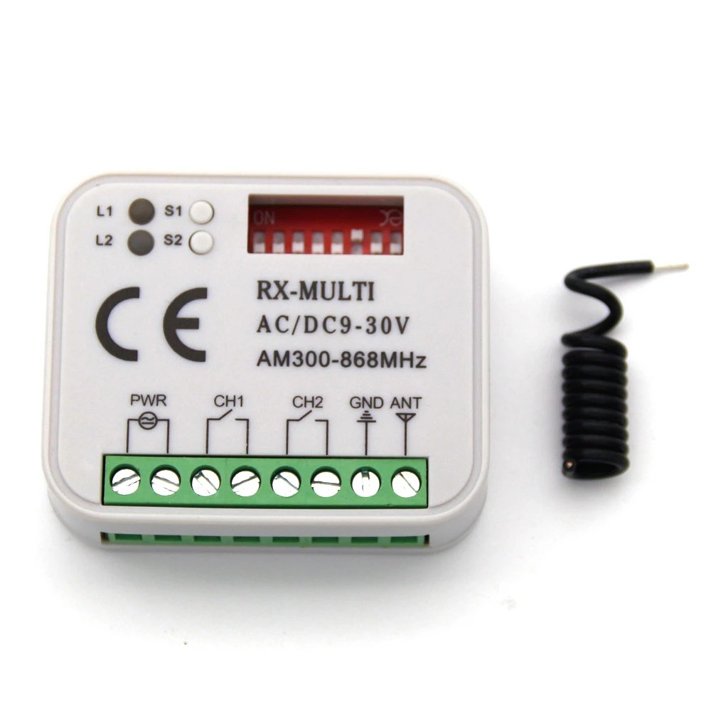 Garage Door Rolling Code Fixed Code Multi-Frequency Remote Control Receiver Switch...