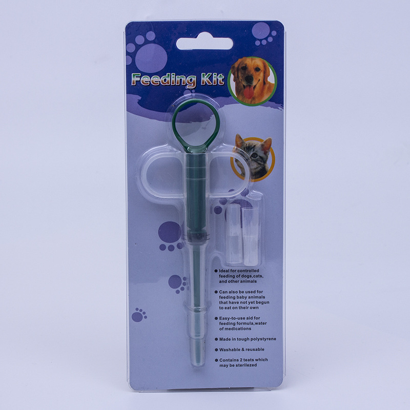 Double-Headed Switch Cat and Dog Shared Push Cylinder Wet and Dry Dual-Use Pet Feed Medication Utensil Custom