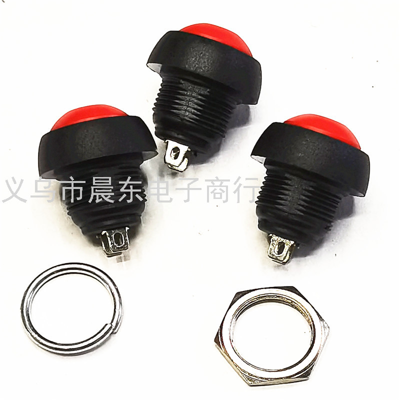19mm Button Switch High Flat Head Reset Screw Foot Waterproof Ignition Horn Access Control
