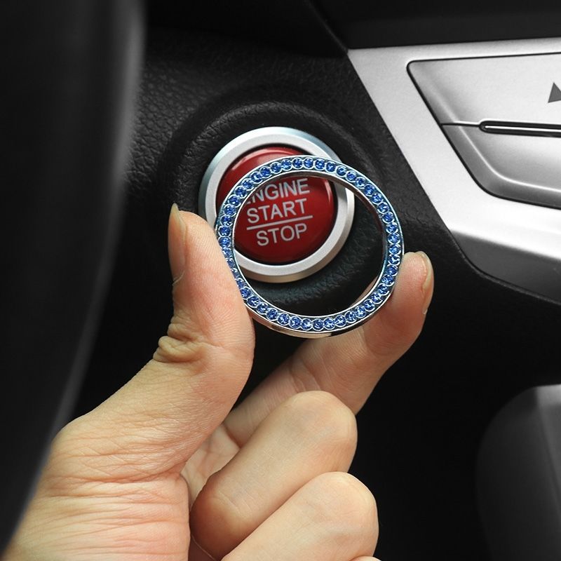 One-Click Start Decorative Ring Modified Car Ignition Ring Keyhole Switch Button Special with Drill Decorative Sticker