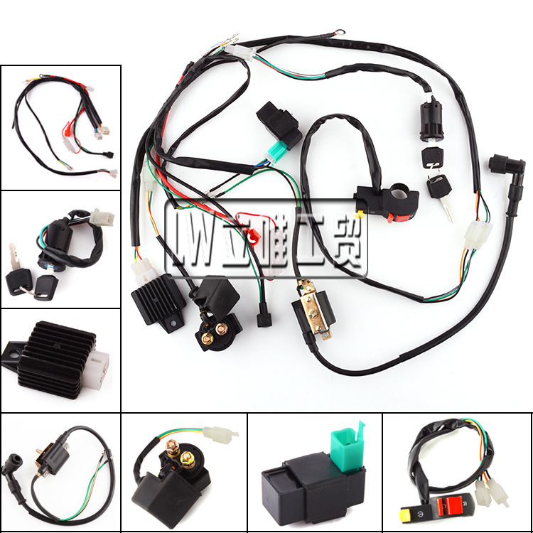Off-Road Motorcycle ATV Electric Parts 50 70 90 110cc Entire Vehicle Line Wiring Harness Ignition System CDI