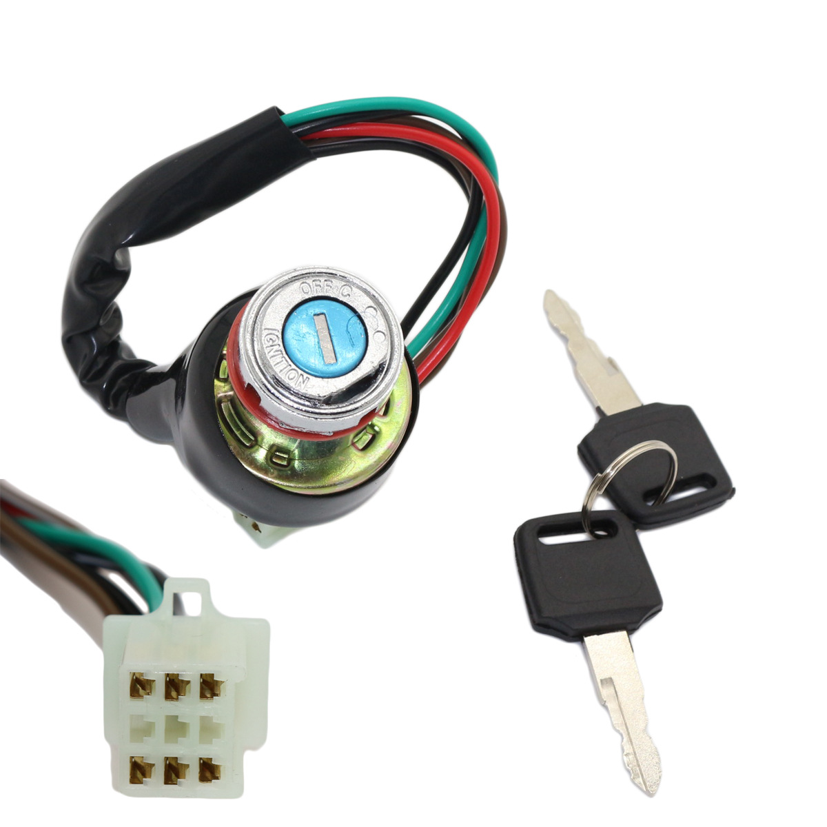Off-Road Motorcycle ATV Kart Accessories Universal 9-Hole 6-Wire Ignition Start Switch Electric Door Lock Key