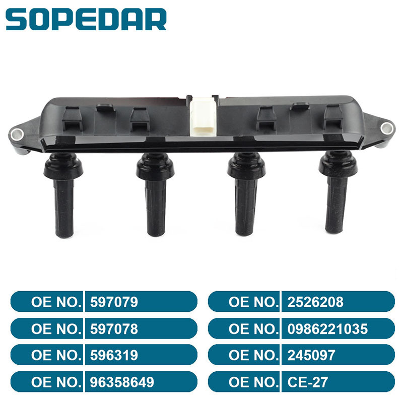 Sopedar Ignition Coil 597079 597078 Adaptation Mark 206 306 1.4L