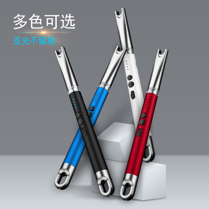 912 Cross-Border Mini USB Arc Burning Torch Kitchen Rechargeable Igniter with Light Outdoor Barbecue Camping Lighter