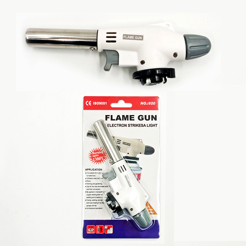 920 Card Type Gas Tank Flame Gun Outdoor Barbecue Torch Kitchen Baking Igniter Burning Pig Hair Flame Gun Nozzle