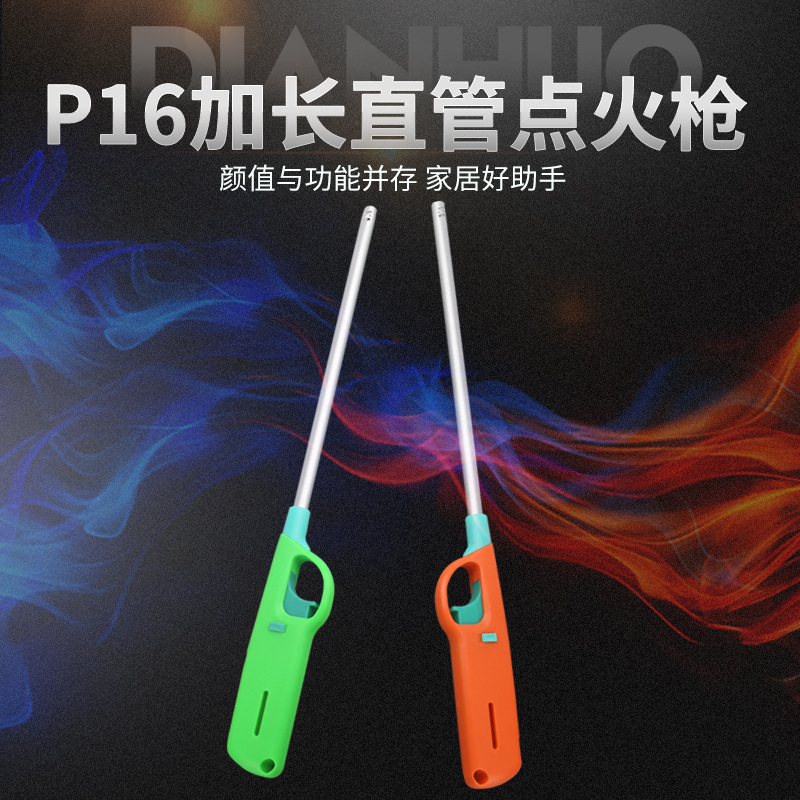 Lengthened Straight Tube Burning Torch Factory Wholesale Kitchen Barbecue Igniter Adjustable Flame Flame Lighter