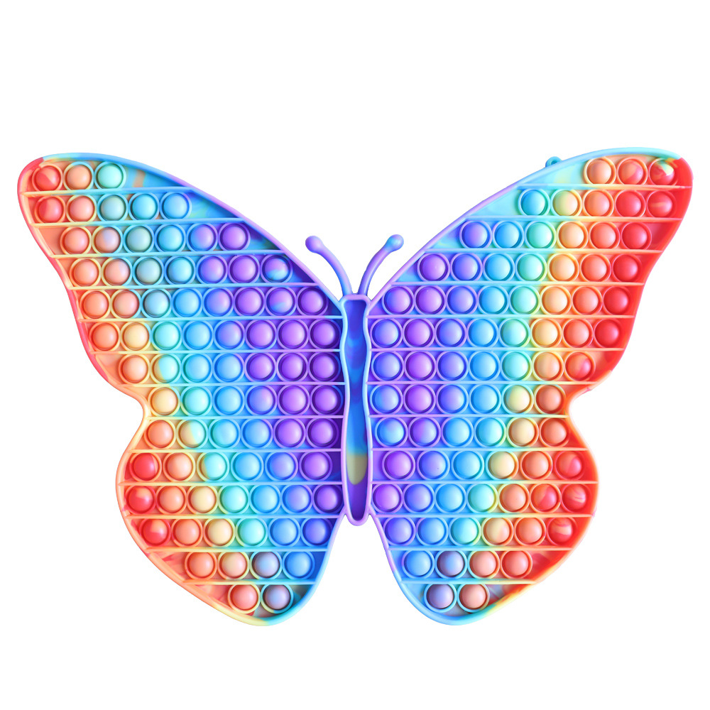 Cross-Border 30 * 30cm Large Square Butterfly Rainbow Color Mouse Killer Pioneer Children&#039;s Desktop Puzzle Pressure Relief Toy