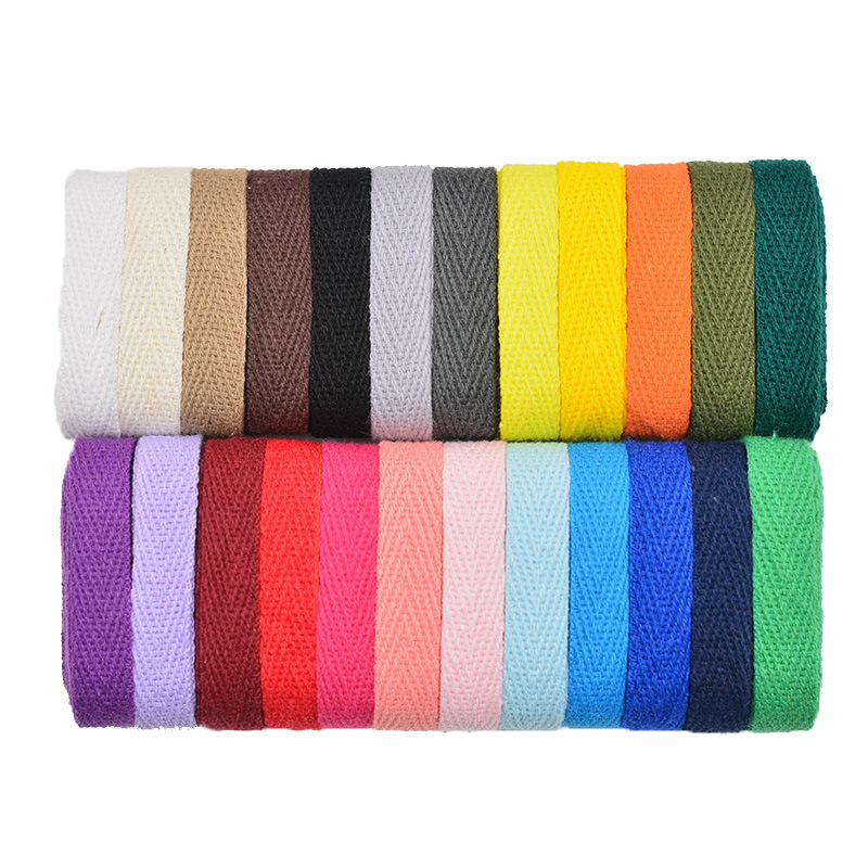 Factory Direct Sales 1cm Color Word Band 1cm Pressure Collar Edge Twill Cotton Belt Spot 43 Colors