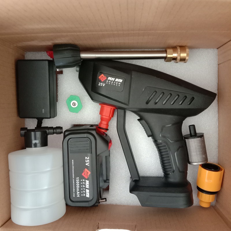 Rechargeable Lithium High Pressure Car Washing Gun Water Gun Car Washing Device Artifact Plunger Pump Long Endurance