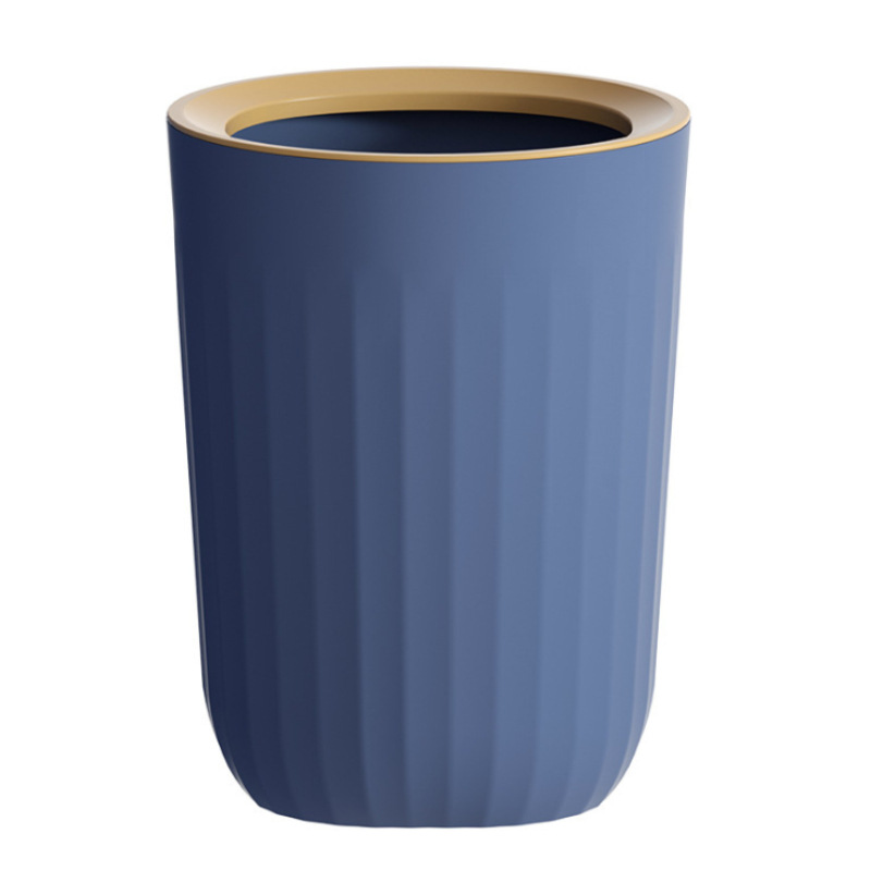 Trash Can Household Plastic Nordic Style without Lid with Pressure Ring Wastebasket Hotel Living Room Bathroom Kitchen Trash Can