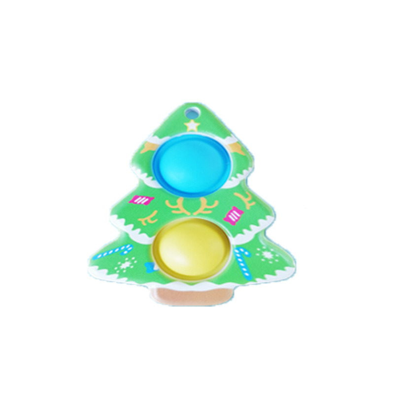 Christmas Finger Bubble Music Rat Killer Pioneer Keychain Pressure Reduction Toy Silicone Squeeze Board Decompression Toy