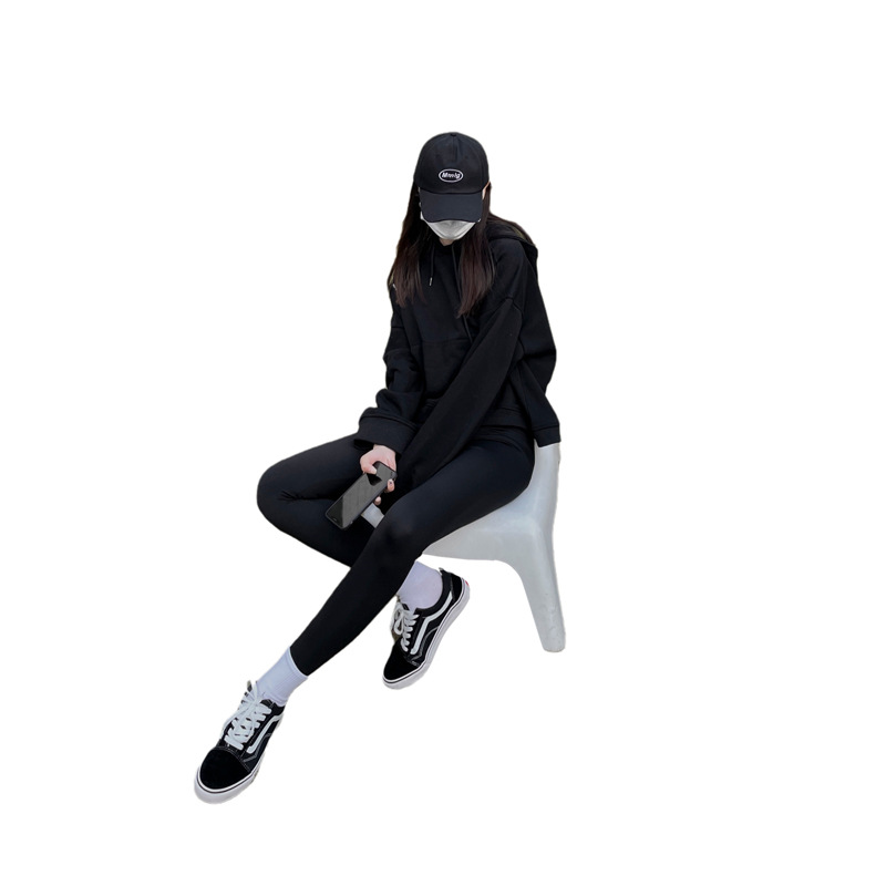 Suitable for Shark Skin Leggings Women&#039;s Autumn and Winter Fleece-Lined Outer Wear Black Barbie Liquid Yoga Pants Pressure Tight Small