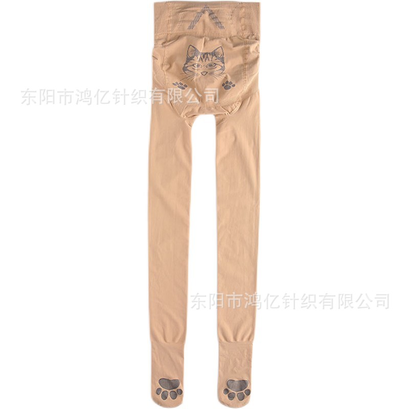 Spring and Autumn Best-Selling Cat&#039;s Paw Socks Velvet High Waist Shaping Body Shaping Slimming Micro Pressure Superb Fleshcolor Pantynose Leggings