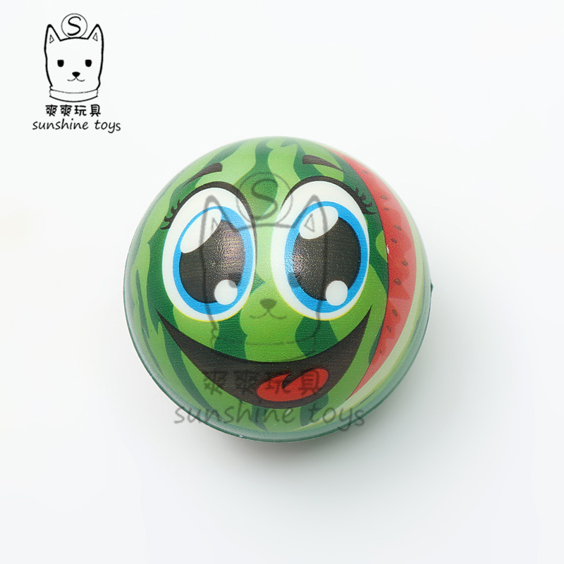 6.3cm New Fruit Expression Pu Ball Sponge Pressure Foaming Babies and Children&#039;s Toys Ball Factory Wholesale Solid