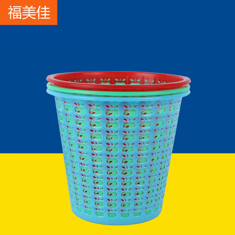 Factory Wholesale Hollow Plastic Trash Can Pressure Ring without Lid Household Kitchen Living Room Toilet Basket Tube