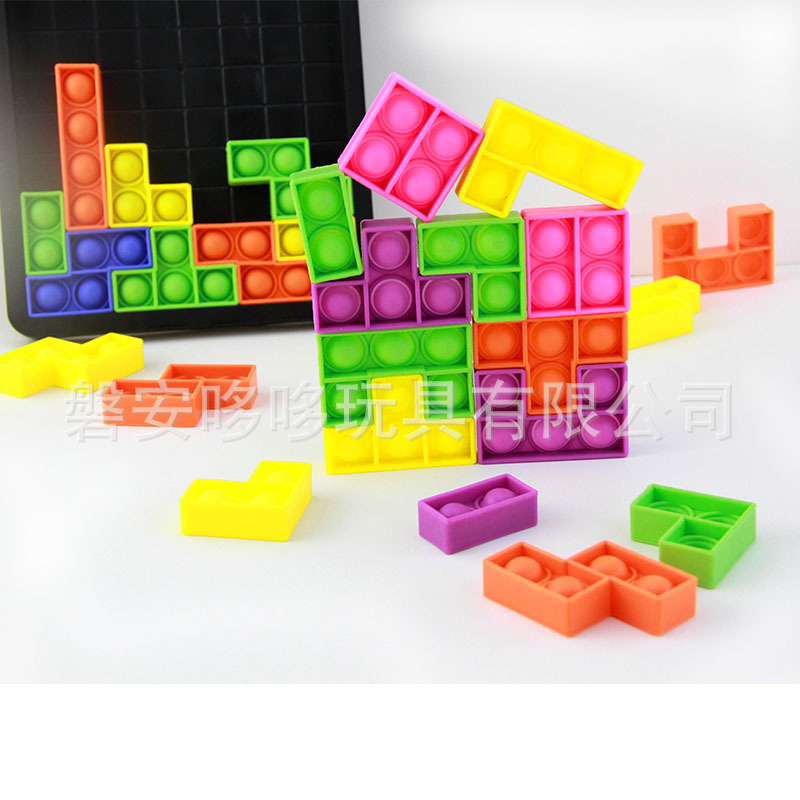 Cross-Border Silicone Bubble Music Rat Killer Pioneer Tetris Building Block Puzzle Desktop Game Puzzle Pressure Relief Toys