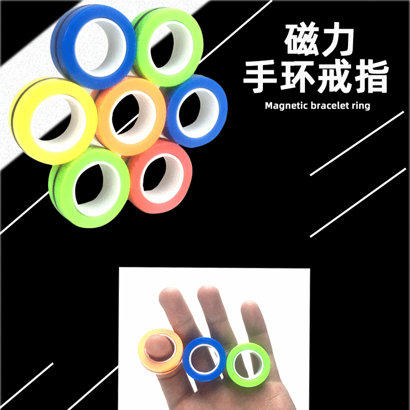 Fingertip gyro Rotating Gyro Pressure Reduction Toy Magnetic Bracelet Camouflage Ring Fingertip Rotating Gyro Wholesale