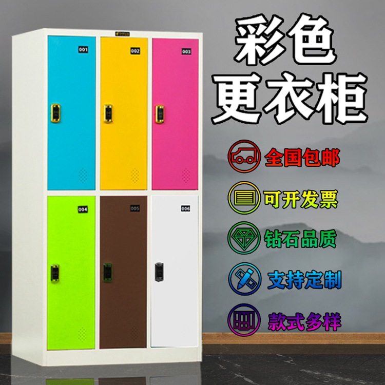 Guangzhou Color Wardrobe Six-Door Nine-Door Iron Locker Locker with Lock Gym Yoga Studio Change Wardrobe Disassembly