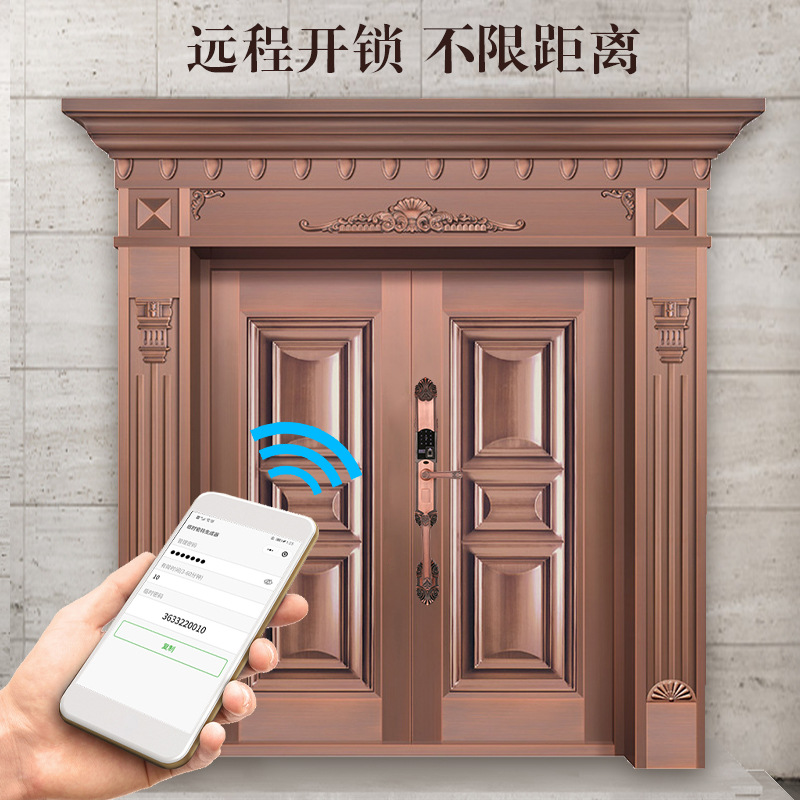 Xishijia Factory Direct Sales Zinc Alloy Electric Slide Smart Large Handle European Style Villa Electric Door Lock
